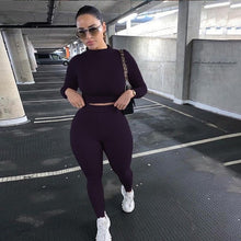 Load image into Gallery viewer, Two Piece Sets Tracksuits High Waist Stretchy
